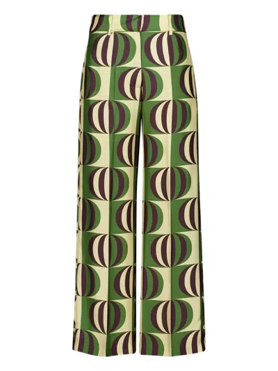 Paula Patterned Trousers In Green