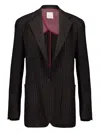 Paula Pinstripe Tailored Blazer In Black