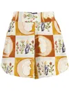 Paula Printed Crepe Shorts In Gelb