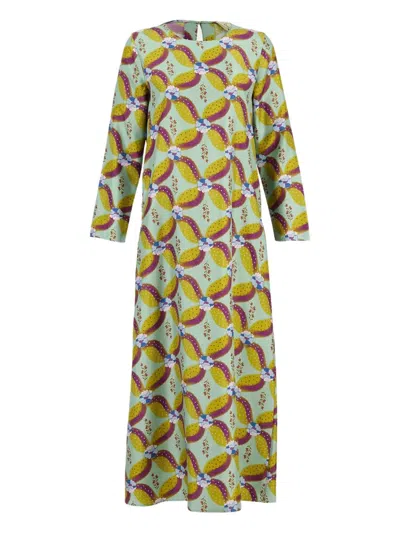 Paula Printed Long-sleeve Dress In Multi