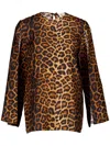 Paula Printed Silk Blouse In Brown