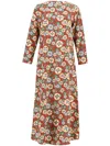 PAULA PRINTED SILK MIDI DRESS