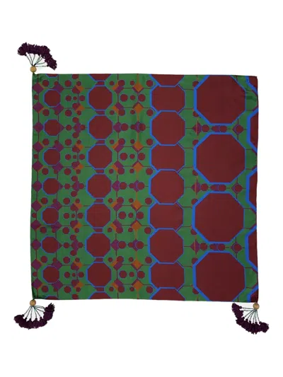 Paula Printed Silk Scarf In Green