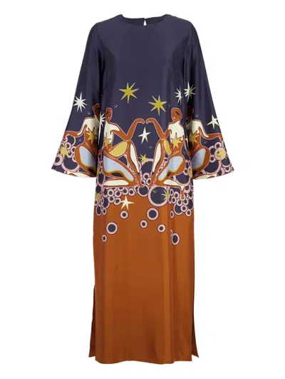 Paula Seidenkleid Mit Print In Multi