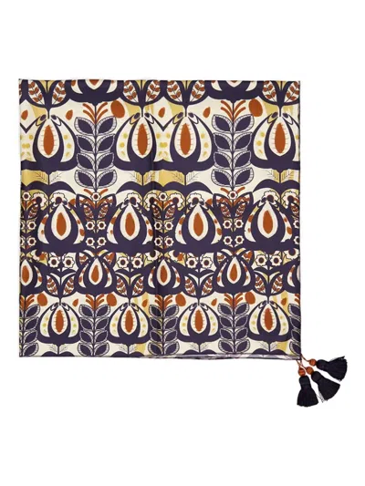 Paula Printed Twill Scarf In Transparent