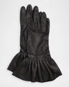 Paula Rowan Danielle 3 Flare Leather Gloves In Black Black