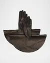 Paula Rowan Danielle 5 Flared Leather Gloves In Black