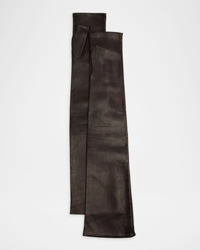 Paula Rowan Fergie Fingerless Leather Gloves In Black