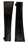 Paula Rowan Fergie Fingerless Leather Gloves In Black