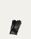 Paula Rowan Jacqueline Suede Zipper Gloves In Black