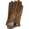 Paula Rowan Jacqueline Zip Detail Leather Gloves In Taupe