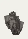 PAULA ROWAN MOLLY LEATHER GLOVES WITH FLARED CUFFS