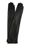 Paula Rowan Montserrat 12bt Long Leather Gloves In Black