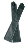 Paula Rowan Montserrat Leather Opera Gloves In Forest Green