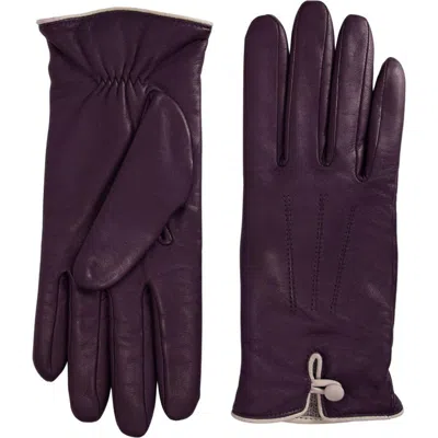 Paula Rowan Rosario Leather Gloves In Purple