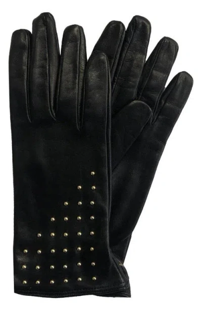 Paula Rowan Winnie Wood Silk Lined Leather Gloves In Multi