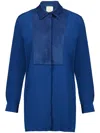 Paula Silk Crepe Shirt In Blue