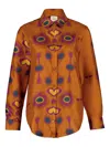 Paula Silk Shirt In Orange