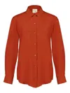 Paula Silk Twill Shirt In Red