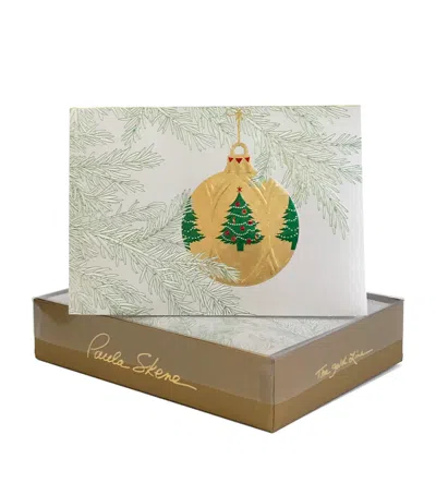 Paula Skene Ornament In Snowy Branches Christmas Cards In Silver
