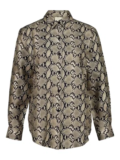 Paula Snakeskin Printed Twill Shirt In Multi