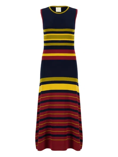 Paula Striped Back-opening Dress In Multi