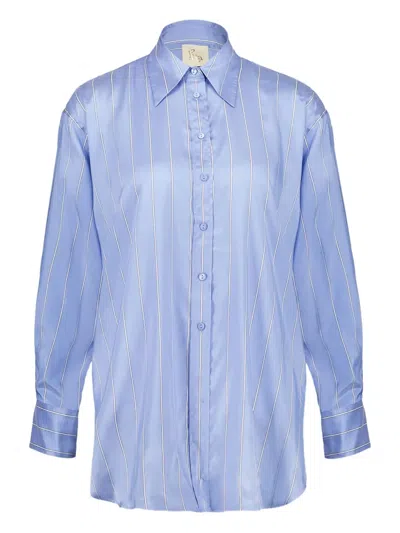 Paula Striped Button-up Shirt In Blue