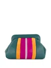Paula Striped Clutch Bag In Green