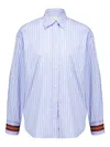Paula Striped-detail Shirt In Blue