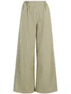Paula Striped High-waisted Trousers In Green