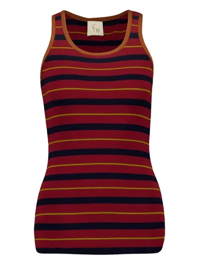 Paula Striped Tank Top In Red