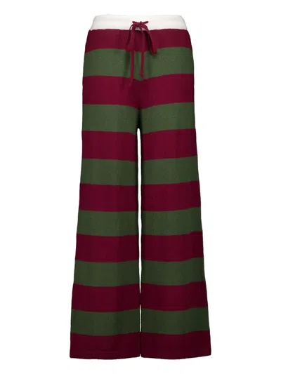 Paula Striped Trousers In Red