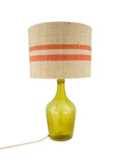 Paula Striped-detail Lampshade In Yellow