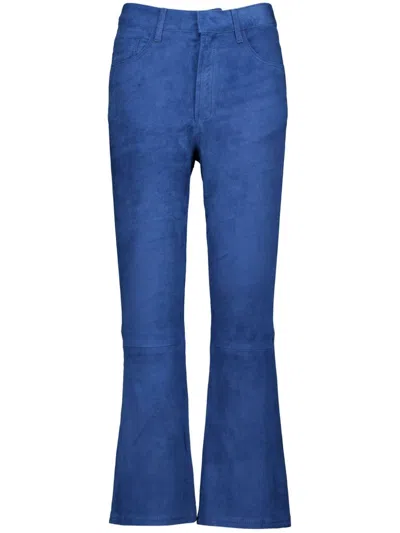 Paula Suede Trousers In Blue