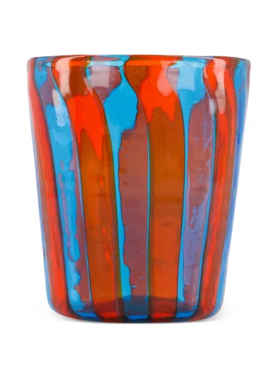 Paula Transparent Glass Vase In Blue