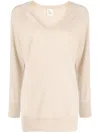 Paula V-neck Cashmere Jumper In Nude