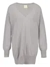 Paula V-neck Cashmere Sweater In Gray