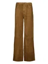 Paula Wide-leg Suede Trousers In Brown