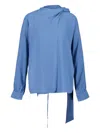 Paula Wrap Blouse In Blue