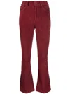 Paula Flared Suede Trousers In Red