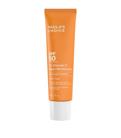 Paula's Choice S Choice 5% Vitamin C Sheer Moisturiser Spf 50 60ml In White