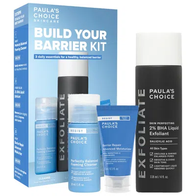 Paula's Choice Build Your Barrier Kit With 2% Bha, Foaming Cleanser, & Barrier Repair Moisturizer In White