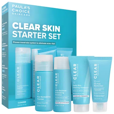 Paula's Choice Mini Clear Skin Starter Set With Salicylic Acid And Benzoyl Peroxide In White