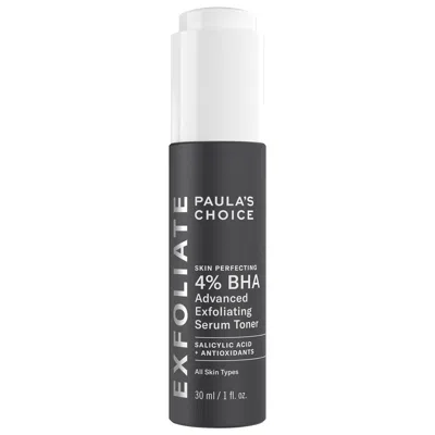 Paula's Choice Skin Perfecting 4% Bha Advanced Exfoliating Serum Toner 1 Fl. Oz./30 ml In Black