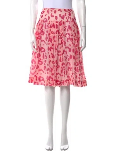 Pre-owned Paule Ka Animal Print Midi Length Skirt In Multicolor