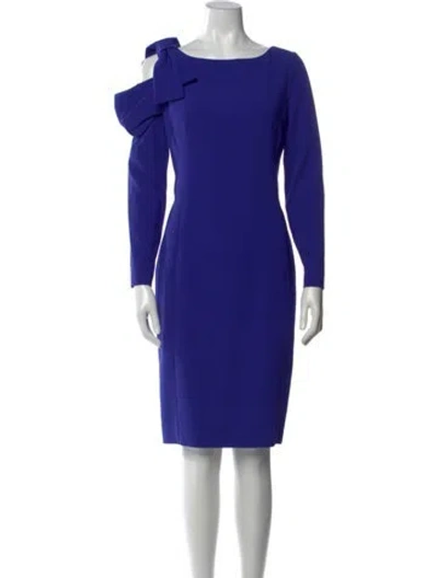 Pre-owned Paule Ka Asymmetrical Knee-length Dress In Blue