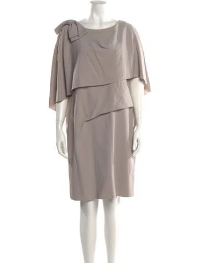 Pre-owned Paule Ka Asymmetrical Knee-length Dress In Pink