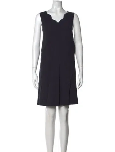 Pre-owned Paule Ka Asymmetrical Mini Dress In Blue