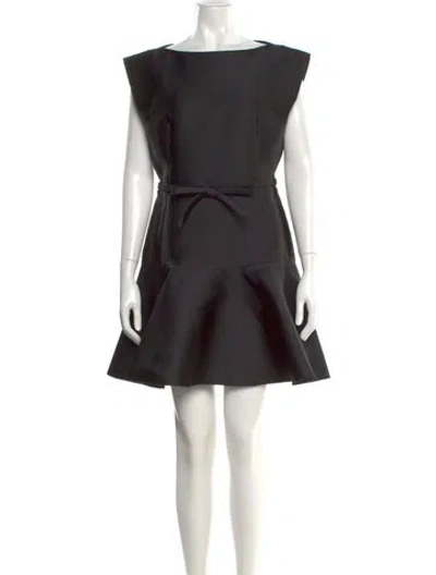 Pre-owned Paule Ka Bateau Neckline Mini Dress In Black