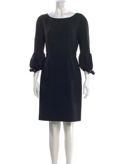 Pre-owned Paule Ka Bateau Neckline Mini Dress In Black